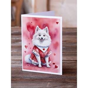 American Eskimo Whimsical A7 Tamaño 5x7 Paquete de 8 tarjetas de notas en blanco con sobres 'My Valentine' Tarjetas de felicitación - Product Image 2