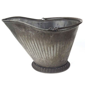 Seau à charbon galvanisé au design attrayant, idéal pour le stockage de bois en intérieur et en extérieur, accessoires pour foyers en métal, supports. - Product Image 1