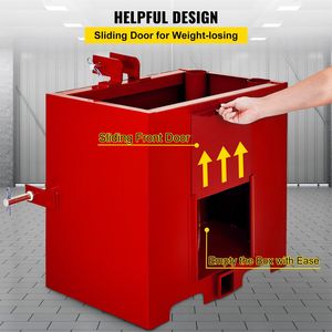 กล่องบัลลาสต์แบบ3จุดความจุ800lbs 5cu ตัวรับสัญญาณ2นิ้วสำหรับรถแทรกเตอร์ประเภท1สีแดง - Product Image 6
