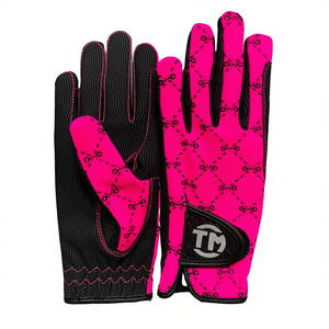 Gants d'équitation professionnels pour l'équitation, fermeture auto-agrippante, équipement de dressage, dotés de la technologie de préhension en silicone et de cuir synthétique - Product Image 2