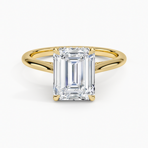 Anillo de Compromiso de Moissanita con Corte Esmeralda de 2 Quilates, Anillo de Novia Solitario de Dos Tonos - Product Image 1