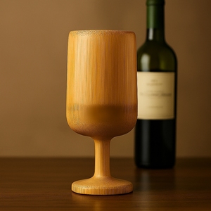 Verre à vin en bambou écologique |   Gobelet à boire en bois naturel |   Verre à bière artisanal durable de 500 ml pour la maison et les bars - Product Image 5