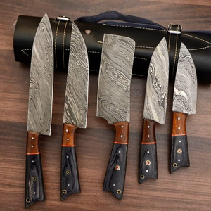 ชุดมีดครัวเหล็กกล้าคาร์บอนพร้อมด้ามไม้ สำหรับทำอาหารที่บ้านและการเตรียมอาหารระดับพรีเมียม - Product Image 2