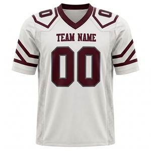 Maillot de football américain à manches courtes en polyester, uniforme personnalisé avec impression par sublimation, usine OEM - Product Image 2