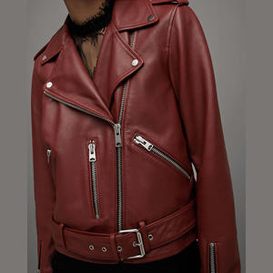 Veste de moto en cuir véritable de luxe pour femme, doublure en soie écologique, collection automne/hiver, veste en cuir personnalisée pour femme, idéale pour l'extérieur - Product Image 1