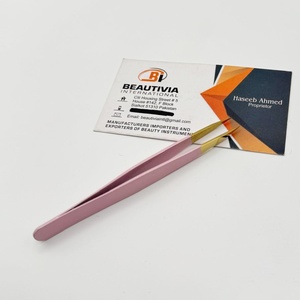 Light Pink Brow Tweezers Lightweight <b>Pointed</b> Tip Stainless Steel Eyebrow Tweezers Cosmetic <b>Tools</b> Custom Logo - Product Image 4