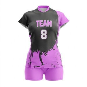 Camiseta de Voleibol Sublimada con Estampado Personalizado Unisex, Equipo 8, Malla Negra, Manga Corta Regular, Transpirable, Absorbe la Humedad - Product Image 1