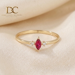 Anillo de Oro Amarillo Sólido de 9K con Diamante Cultivado en Laboratorio y Rubí Color Sangre de Pichón, Certificado IGI, Joyería de Lujo para Mujer Hecha a Mano - Product Image 5