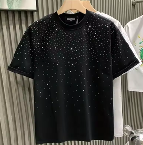 New Luxury Men's T-shirt Hot Diamond Printed Half Sleeve Fashion Round Neck Casual Summer High-end Men <b>Tops</b> T Shirts - Product Image 5
