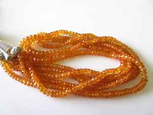Cuentas de Granate Naranja en Forma de Rondelle, Microfacetadas, Spessartita, Granate Mandarín, para Joyería - Product Image 4