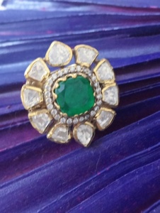 star Shape Cocktail <b>Ring</b> With green doublet Stone Gold Plated Women's Wedding Jewelry Glam ethnic Style <b>adjustable</b> <b>ring</b> - Product Image 2