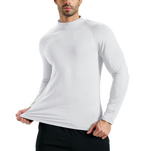 Men Solid Color Long Sleeve Compression Blank Athletic Gym Training Tops Quick Dry Fitness Running Base Layer Men's <b>Shirts</b> - Product Image 3
