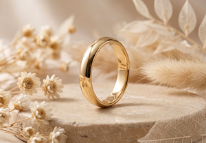 Wholesale 14K Solid Gold Minimalist Classic <b>Domed</b> Wedding Band Plain Comfort Fit Simple Stackable <b>Ring</b> - Product Image 3