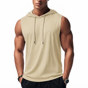 Sudadera con capucha sin mangas de algodón para hombre, sudadera con capucha gruesa para fitness y entrenamiento, fabricante de ropa deportiva OEM ODM, sudaderas con capucha para hombre - Product Image 1