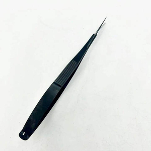 Ciseaux à ressorts multiples en acier inoxydable, lame courbée, pour droitiers, précision, noir mat intégral, pour sourcils, cuticules et cils - Product Image 4