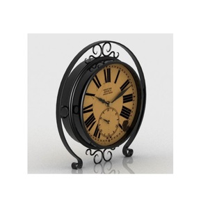 Modern Black Coated Metal <b>Desk</b>/Table <b>Clock</b> with Calendar and Snooze Function for Home and Office Antique Vintage <b>Desk</b> Table - Product Image 3