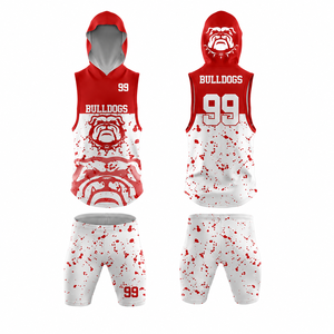 Conjunto de Uniforme de Fútbol 7v7 Personalizado Sublimado, Camiseta sin Mangas con Capucha, Pantalones Cortos, Diseño con Gráficos de Salpicaduras de Pintura, Ropa de Compresión para Entrenamiento de Equipo - Product Image 2