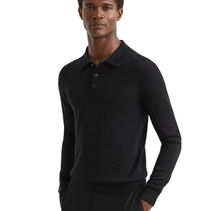 Chemise polo à manches longues de haute qualité personnalisée, 300 g, couleur unie, tissu en coton lourd de qualité supérieure, respirant, élégant - Product Image 3