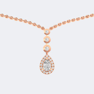 Collier pendentif rond brillant 0,60 carats avec halo et serti clos - Product Image 3