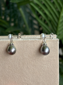 Pendientes Clásicos de Perlas de Agua de Mar en Forma de Gota, Plata 925, Joyería para Uso Diario de Mujer - Product Image 2