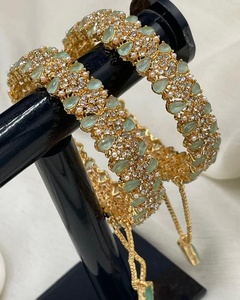 Juego de Brazaletes de Novia Pakistaníes de Lujo de Primera Calidad, en Oferta, Hechos a Mano, Chapados en Oro, Joyería Antigua para Mujer - Product Image 4
