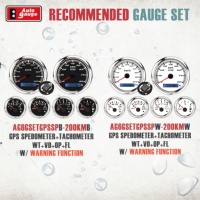 Set Gauge Mobil 85mm 3-3/8 Inch 52mm 2-1/16 Inch Elektrik 6 Gauge 12V 24V Faceplate Hitam Lampu Latar Putih Otomotif Kelautan KMH