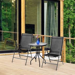 Set di 2 sedie da pranzo Patio portatile regolabile sedie pieghevoli per uso esterno - Product Image 5