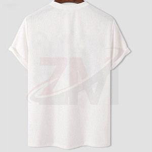 เสื้อยืดคอกลมแขนสั้นสีขาวสำหรับผู้ชายไซส์ใหญ่ ระบายอากาศได้ดี ลายเรขาคณิต ผ้าฝ้ายถัก สวมใส่สบาย ทรงปกติ - Product Image 2