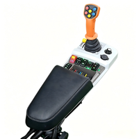 Boîte d'accoudoir modulaire multifonctionnelle multi-boutons OEM durable avec cuir souple de qualité supérieure pour machines agricoles et de construction