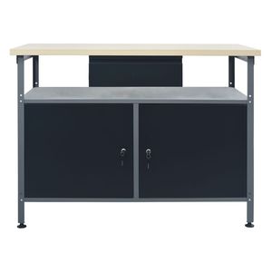 Banc de travail en acier noir 47,2"x23,6"x33,5" avec armoires à outils - Product Image 2