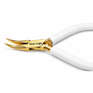 4.5 Inch Bent Nose Pliers Gold Jewelry Making Tool White Handle Professional <b>Craft</b> Hand Tool Custom logo color - Product Image 3