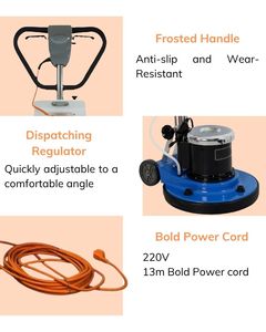 High Efficiency Electric New Karva KVG-17A 1.5HP 17" Stone <b>Floor</b> Polishing <b>Machine</b> 150RPM Heavy Duty with 13m Power Cable - Product Image 3