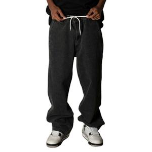 Pantalon de survêtement à jambe droite et jambe large en coton vintage 420G pour hommes - Product Image 2