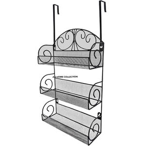 Estante para Especias de Diseño Moderno en Hierro Metálico con Acabado Negro y Vidrio, Estantes y Unidades de Almacenamiento de Lujo Hechos a Mano - Product Image 1