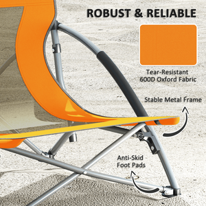 Sedia Pieghevole in Tessuto Oxford con Struttura in Metallo, Arredo da Esterno per Spiaggia, Parco, Camera da Letto, Campeggio, Palestra, Pesca - Product Image 5