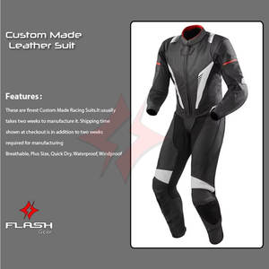Traje de Motociclismo de Cuero Personalizado en Blanco y Negro, Traje de Motociclista de Carreras con Protección Avanzada - Product Image 2