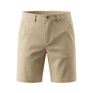 Factory Wholesale From Bangladesh Men's 9" Inseam Flat Front Golf Shorts Tailored Fit Casual Chino Shorts with <b>Stretch</b> Waistband - Product Image 5