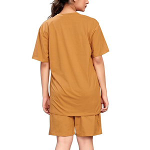 Wholesale Custom DTF printed logo streetwear Summer casual wear Top & Short hip hop breathable women's 2 piece <b>set</b> - Product Image 3
