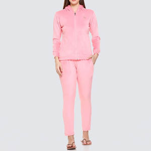 Ensemble de survêtement deux pièces en velours brodé coupe ajustée, style streetwear décontracté, pour l'entraînement et la détente, couleur unie - Product Image 1