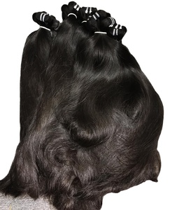 Extensiones de cabello humano virgen recto Natural vietnamita de la mejor calidad, máquina de trama doble alineada con cutícula sin procesar - Product Image 1