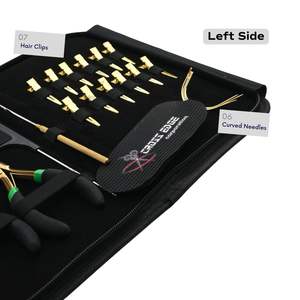 Kit d'outils professionnel pour extensions capillaires en or avec pinces de 5 pouces, pince à sertir les perles et pinces de sectionnement des cheveux - Product Image 4