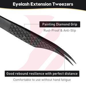 Pinzas de Volumen con Punta de Fibra Curvada de 90 Grados para Extensiones de Pestañas, Pinzas de Precisión con Punta de Micro Rejilla para Uso en Salón - Product Image 4