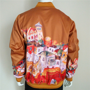 Vestes Bomber de Baseball Unisexe en Satin, Fourniture OEM, Motif Uni, Tissu en Cuir Hiver, Impression par Sublimation, Design Tendance - Product Image 3