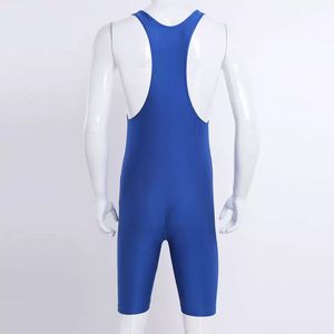 Combinaison ajustée pour homme en polyester et élasthanne, imprimé bleu effet gouttelettes, pour MMA et lutte - Product Image 2