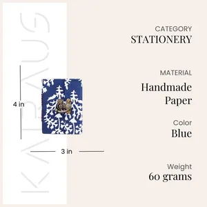 Handmade Recycled Paper Notebook 4x3inch Fabric Covered <b>Diary</b> with <b>Lock</b> - Product Image 3