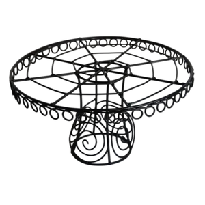 Industrial Iron Metal Round <b>Storage</b> Basket With Woven Base Standing Type For Living Room Decor Handmade Wire Design - Product Image 5