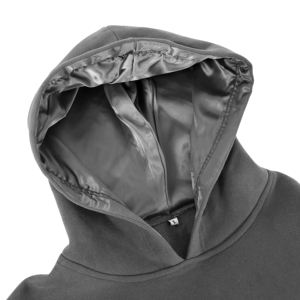 Sweat-shirt à capuche pour homme, couleur unie, coupe classique, décontracté, en molleton tricoté, pour l'automne, avec doublure en satin - Product Image 1