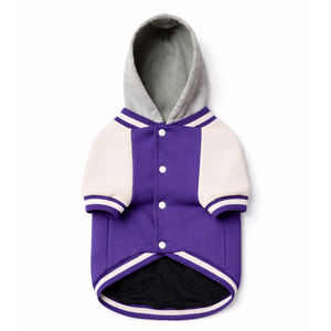 Venta Directa de Chaquetas y Abrigos para Mascotas con Capucha Estilo Universitario de Manga Corta, Cosidos a Máquina, Sudaderas con Capucha de Béisbol Universitario para Perros - Product Image 4