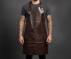 Tablier en cuir véritable en gros pour magasins de détail, vêtements de travail professionnels à marge élevée LPN-0282 - Product Image 3