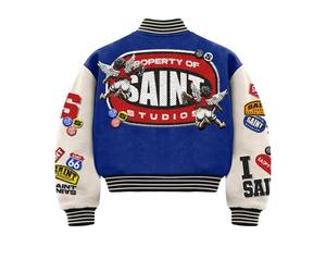 Chaqueta Varsity de Cuero con Bordado Chenille Personalizado OEM para Mujer, Chaquetas Varsity de Cuero Cortadas al Por Mayor - Product Image 2